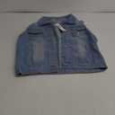 Women's Buttoned Washed Denim Jacket Sleeveless Crop Vest M