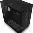 NZXT H9 Flow Dual-Chamber ATX Mid-Tower PC Gaming Case CM-H91FB-01 - High-Airflow Perforated Top Panel Tempered Glass Front & Side Panels 360mm Radiator Support Cable Management (Black)
