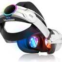 RGB Head Strap for Oculus/Meta Quest 3/3s Head Strap with Battery 10000mAh Pack for Extended 8 Hrs of Playtime, Fast Charging VR Power, Adjustable Elite Strap Enhanced Support and Balance in VR