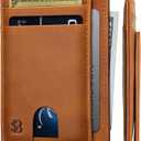 SERMAN BRANDS Front Pocket Wallet with Money Clip Magnetic. Bifold Minimalist RFID Leather Wallets for Men Slim Card Wallet (California Desert Scout)