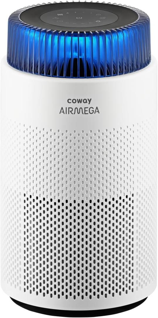 COWAY Air Purifiers for Home up to 810 ft, HEPA Filter and Carbon Filter for Smoke, Allergies, Pet Dander, Odor, AQI Monitor, Auto Mode, Timer, Filter Indicator, Night Light, 100 White