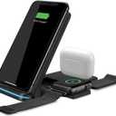 iLive 3-in-1 Wireless Charging Stand Black