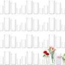 48 Pack Plastic Cylinder Vases for Centerpiece, 4 6 8 10 Inch Tall Acrylic Cylinder Vase Bulk Set Hurricane Candle Holder Glass Like Large Round Clear Plastic Flowers Vases for Wedding Home Office