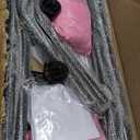 Lingvee Sensory Swing Stand Frame with Pod Chair and Swings Set Kid Heavy Duty Metal Swing Stands Autism Hammock Chair Stand Tree Saucer Round for Kid Adult Indoor Outdoor Backyard Park(Pink)