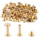 Chicago Binding Screws - 4mm x 16mm, 25 PCS (Brass, Phillips Nut)