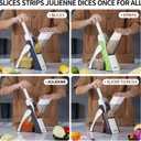 QYKIC Safe Mandoline Slicer 5 in 1 Vegetable Chopper Food Potato Cutter, Strips Julienne Dicer Adjustable Thickness 0.1-8 mm Kitchen Chopping Artifact Fast Meal Prep