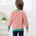 Toddler Girl Sweatshirt Long Sleeve Striped Pullover Top Fall Winter Outfits 1-5T (Yellow)