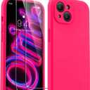 AOTESIER Magnetic for iPhone 15 Case, [Compatible with Magsafe] [Food Grade Silicone] Upgraded Camera & Screen Protection Phone Case with [2 Screen Protectors], 6.1 inch, Hot Pink