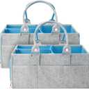 Mr. Pen- Large Baby Diaper Caddy Organizer, 2 Pack, Blue Inside, Nursery Storage Bin and Car Organizer for Diapers and Baby Wipes