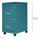 Lorell LYS SOHO File/File Mobile Cabinet, Teal, 2-Drawer