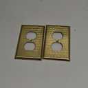 Monarch Abode 1-Gang Duplex Wall Plate, Hand Hammered Metal Decorative Outlet Covers, Electrical Outlet Cover Plates, Brushed Gold, Pack of 2