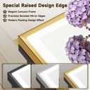 24x30 Inch Lighted Medicine Cabinet Aluminum Frame 3-Color Dimmable LED Anti-Fog Mirror Surface & Recessed Mount for Bathroom Hotel Apartment Dressing Room Entryway Matte Gold