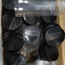 Zhehao 24 Pieces Plastic Spice Containers Plastic Spice Bottles Clear Reusable Large Empty Seasoning Jars with Shaker Lids for Kitchen Storage Seasoning Powder Herbs(16 oz,Cylinder,Clear and Black)