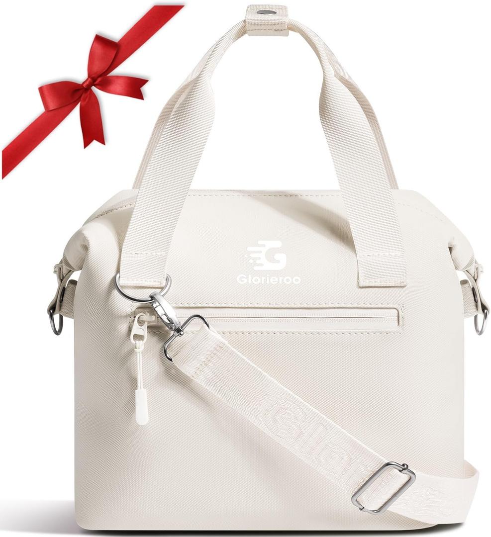 Pastel Lunch Box Women | Insulated Waterproof Leakproof Lunch Bag Cooler | Adjustable Strap | BPA-Free (10L, Vanilla Cream)