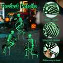 12 Pcs 20 inch Halloween Flamingos Decorations Outdoor Glow in the Dark Halloween Skeleton Flamingo Yard Sign with Stakes Outdoor Skeleton Flamingo Decoration for Yard Garden Lawn Party Supplies, 19.7 inches