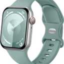 Sport Band Compatible with Apple Watch Band 44mm 45mm 46mm 40mm 42mm 38mm 41mm 49mm, Soft Silicone Waterproof Replacement Strap for iWatch Watch Series 11 10 9 8 7 6 5 4 3 2 1 SE Ultra Women Men (Pine Green)