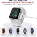5W Fast Charger for Apple Watch, Portable Magnetic Wireless Travel Charging Dock with Keychain for Apple Watch 10 9 8 7 6 5 SE 4 3 Ultra 1 2, Connect to USB C or iPhone Power Cable. Starlight