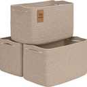 Baskets for Organizing, Storage Baskets,3 Pack Baskets for Shelfves, 15"10"9" Woven Brown Basket