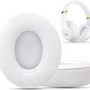 GVOEARS Replacement Ear Pads for Beats Studio 3, Ear Cushions for Beats Studio 2&Studio 3 Wired & Wireless Not Fit Beats Solo Headphone with Stronger Adhesive Tape Thicker Foam (White)