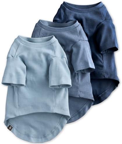 Pet Passion Toby II Dog T-Shirt, 3 Pack, Navy Ombre, X-Large | GOTS-certified organic cotton short-sleeve tee. Breathable, soft & sustainable for everyday wear. Medium