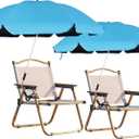 Blissun Beach Umbrella with Clamp, Adjustable Umbrellas for Chair, UPF50+ Sun Shade Umbrella for Beach Chair, Wheelchair, Camping Chair, Patio Chair, Golf Carts (Chair Not Included)