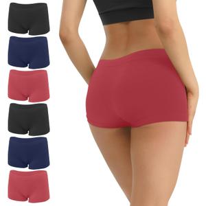Womens Cotton Underwear Boy Shorts for Women Stretch Comfort Boxer Briefs Ladies Knot Panties 3/6 3901 (Medium)