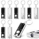 Glooglitter 8 Pcs Mini Keychain Flashlight LED Keychain Light Bulk Small Flashlight for Outdoor Camping Hiking Equipment and Emergency Gift(Black, Silver)