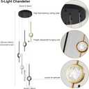Modern Crystal Bubble Pendant Lights Kitchen Island,Exclusive 2025 new Model, 3000-6000K Dimmable Gold and Black Chandeliers for Dining Room, Kitchen, Living Room, Bedroom, Office (15W)