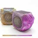 Solar Powered Outdoor Rock Speaker 4.5 Inch Speakers Peak 80W Deep Bass 22 Hr Playtime, Bluetooth 5.4 Stereo 120 Feet Rang IPX65 for Garden Patio Pool (Colorful 2PCS)