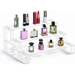 2 x 3‑Tier Acrylic Cologne Organizer for Men, Perfume Display Riser Stand Shelf