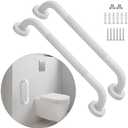 20 Inch Anti Slip Shower Grab Bar Oil Rubbed White 1.25" Diameter,Munzong 2 Pack Bathroom Grab Bar, Knurled Bathroom Balance Bar,Safety Hand Rail Support Handicap Elderly Senior Assist Bath Handle