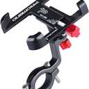 Ralos Bike Phone Mount, Aluminum Motorcycle Cellphone Holder, Mountain Bicycle Handlebar Cell Phone Clamp, Scooter Phone Clip for iPhone 16 Pro Max, 15 14 13 12 Mini, Samsung (Black)