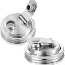 Baderke 2 Pcs Stainless Steel Mason Jar Pour Spout Lid for Wide Mouth Mason Jars, Rust Proof Leak Proof Seal Cover fit Home Tea, Milk, Juice Drinks Airtight Turns your Container into Pitcher (3.54 Inch)