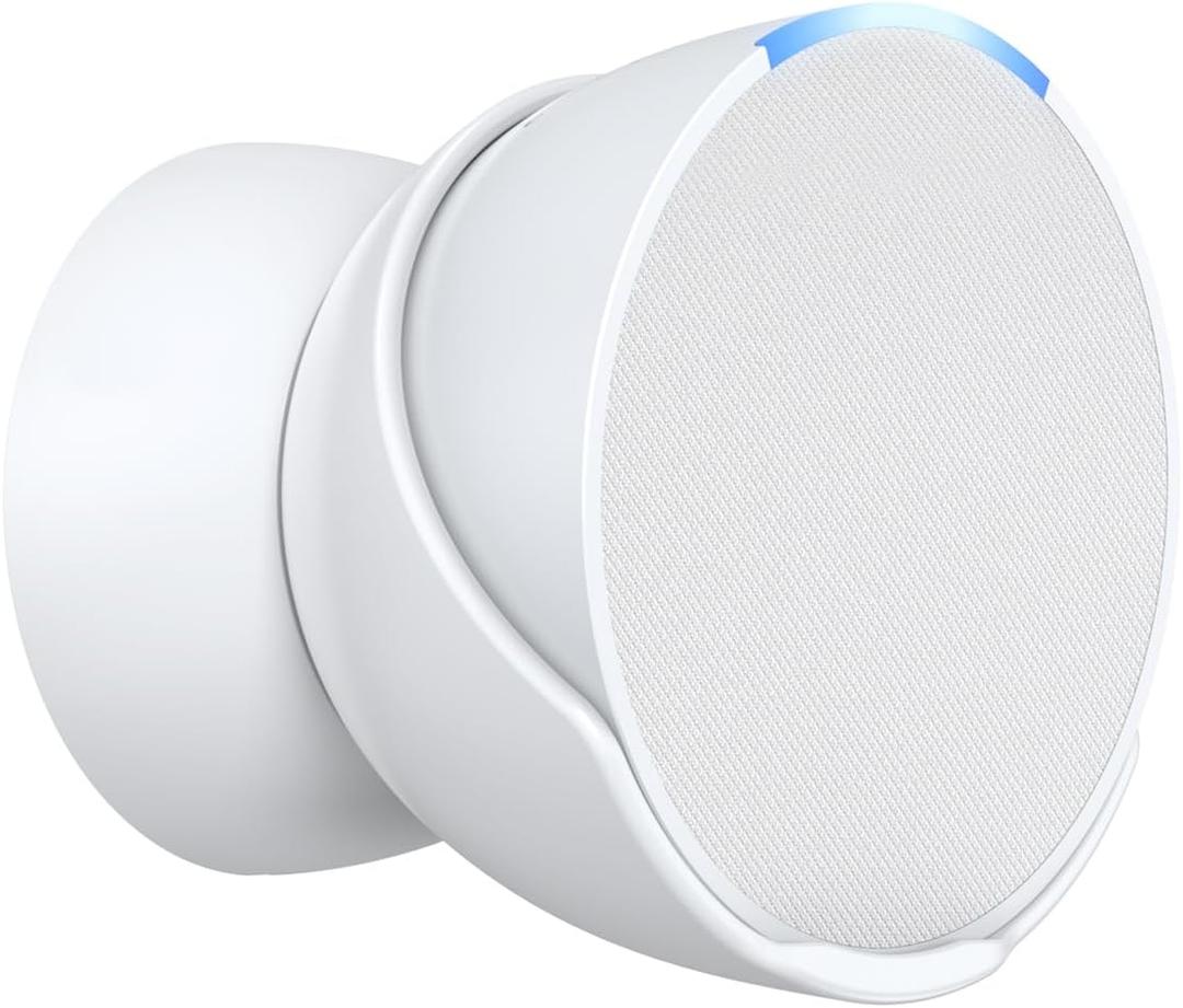 Maxonar Pop Wall Mount, Wall Mount Smart Speaker Stand Holder Compatible with Echo Pop, Google Nest Speaker Accessories Save up Space Cable Management- White