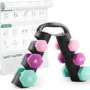 LIONSCOOL Set of 2 Neoprene Coated Dumbbell Hand Weights, Anti-Slip and Anti-Roll Hex Dumbbells in Pair for Strength Training, Resistance Training