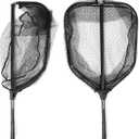 BLISSWILL Large Fishing Net with Handle Collapsible Fish Landing with Extendable Handle Knotless Nylon Fishing Safe Fish Net Durable Telescopic Dip Foldable, 166cm x 56cm