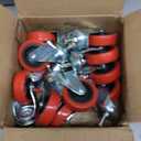 12 Pck Heavy-Duty 2.5" Swivel Caster Wheel Creeper Service Cart Stool Post Mount (Red)
