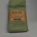 Solid Color Cotton Blended Dinner Cloth Napkins - Set of 12 (17 x 17 inches) - for Events & Home Use (Olive Green)