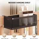 Bedside Caddy Shelf for Bunk Bed, Office Cubicle Walls, Crib Rails, Dorm Bed College Dorm Room Essentials Bed Shelf for Cell Phone Headphone Magazine Snacks (Black, L11in*W4.9in*H3.93in)