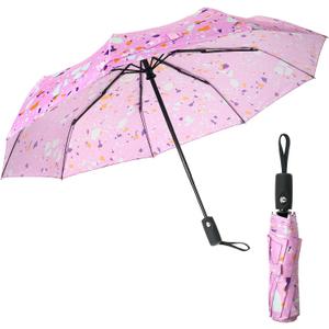 Mr. Pen- Windproof Travel Umbrella, Small Water-Resistant Automatic Folding Umbrella for Rain and Sun, Light, Compact and Portable for Women & Men, Fits Car & Backpack (Splatter Paint)