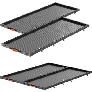 Aluminum Wheel-Rolling Slide-Out Truck Bed Storage Tray(2-Pack) – 400LBS Load Capacity, No-Drill Installation, Fit Super Duty Full-Size Bed Organizer for 6' 5”+ Beds (72.5" D x 47.2" W （inch）)