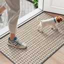Door Mat 17"x30",Door Mat Indoor Entrance Dirt Resistant and Absorbent Non-Slip Rubber Backing Front Door Mats Washable Low-Profile Indoor Mats for Entryway, Inside Entrance Easy Clean Gray