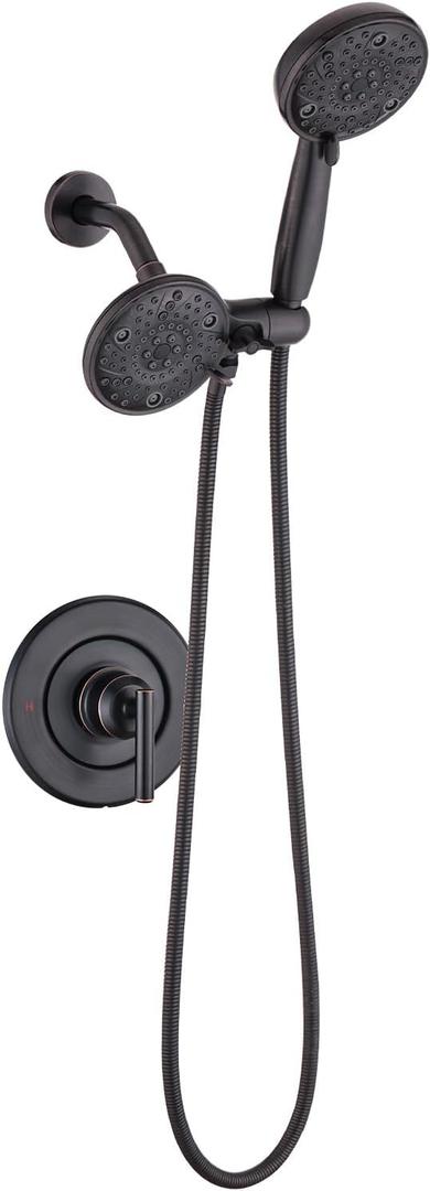 Shower Faucet Compatible with Moen Trim Kit, High Pressure Dual Shower Combo, Shower Handle, (Valve& Catridge Not Inclued), Oil Rubbed Bronze