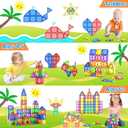 Coodoo Magnetic Tiles Kids Toys STEM Magnet Toy for Toddler Magnetic Blocks Building Preschool Learning Sensory Montessori Toys for 3+ Year Old Boys and Girls, Safe Creativity Toddler Kids Toy 40PCS, 3inch Size