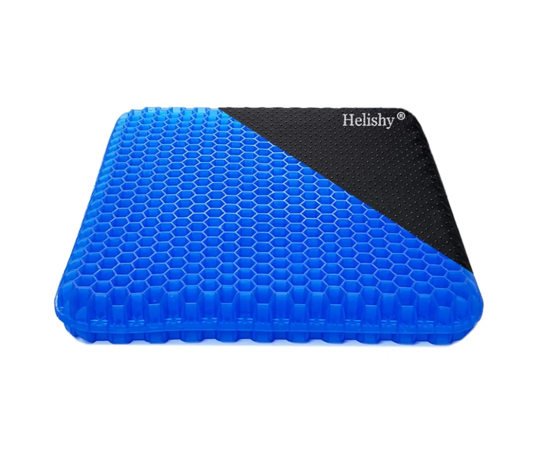 Thickened Gel Seat Cushion, Egg Gel Chair Pads for Wheelchair Pressure Coccyx Sciatica Pain Relief, Cooling Desk Seat Cushion for Kayak, Car, Office Chair Long Sitting[Black-2.75"]