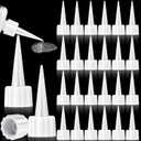 Loopeer 24 Pcs 312 Extra Tips for Ca Glue Snip Tip Applicator Tips Cap Plastic Glue Micro-Tips Extender Precision Applicator for Ca Bottle Adhesive Tubes Dispensing DIY Crafts (White)