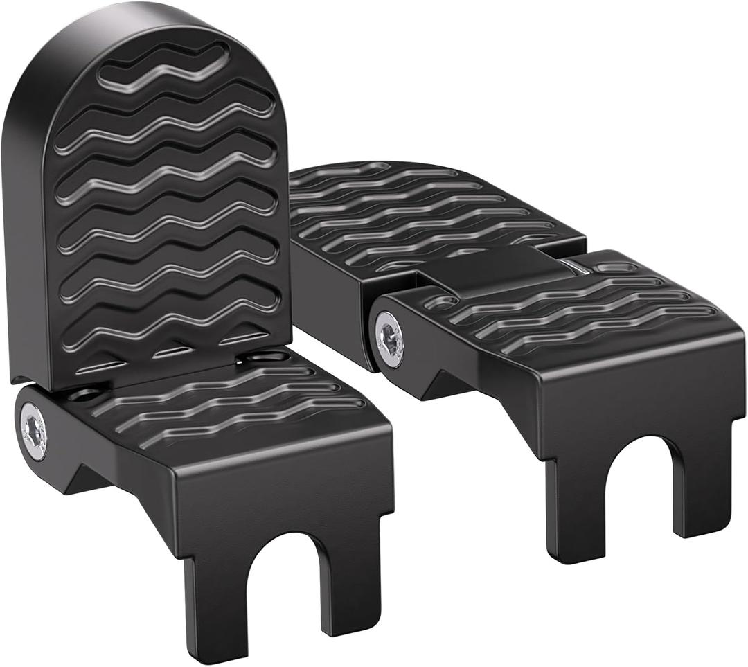 TOBWOLF 2PCS Bike Rear Pedals, Aluminium Bicycle Foot Peg, Non-Slip Ebike Foot Pegs for Passenger, Folding Rear Bicycle Footrest Pedals for E-Bike, Mountain Bike, Folding Bicycle