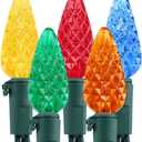 Brizled C5 Christmas Lights Multicolor, 33ft Mini 100 LED Christmas String Lights, 120V UL Certified Xmas Tree Lights Connectable Colored Xmas Light Indoor Outdoor for Tree Patio Roof Holiday Decor