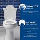Bemis 7300SLEC Slow Close Toilet Seat, Easy Clean Hinges and Durable Plastic Seat, Made in USA, Elongated, White