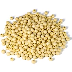 [400PCS] Beige Wooden Beads, 16mm Large Round Beige Painted Natural Wood Loose Spacer Beads Bulk for DIY Crafts Festival Home Party Decoration